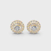 Fancy Halo round cut 2.56 cttw lab grown diamond studs