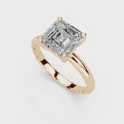 Asscher Cut Classic  Solitaire Lab Grown Diamond Engagement Ring