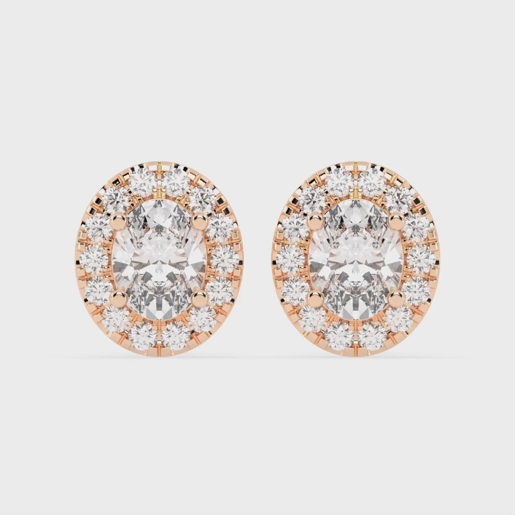 Halo Oval 4.6 cttw Lab grown diamond studs