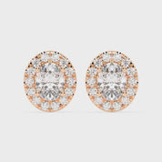 Halo Oval 4.6 cttw Lab grown diamond studs