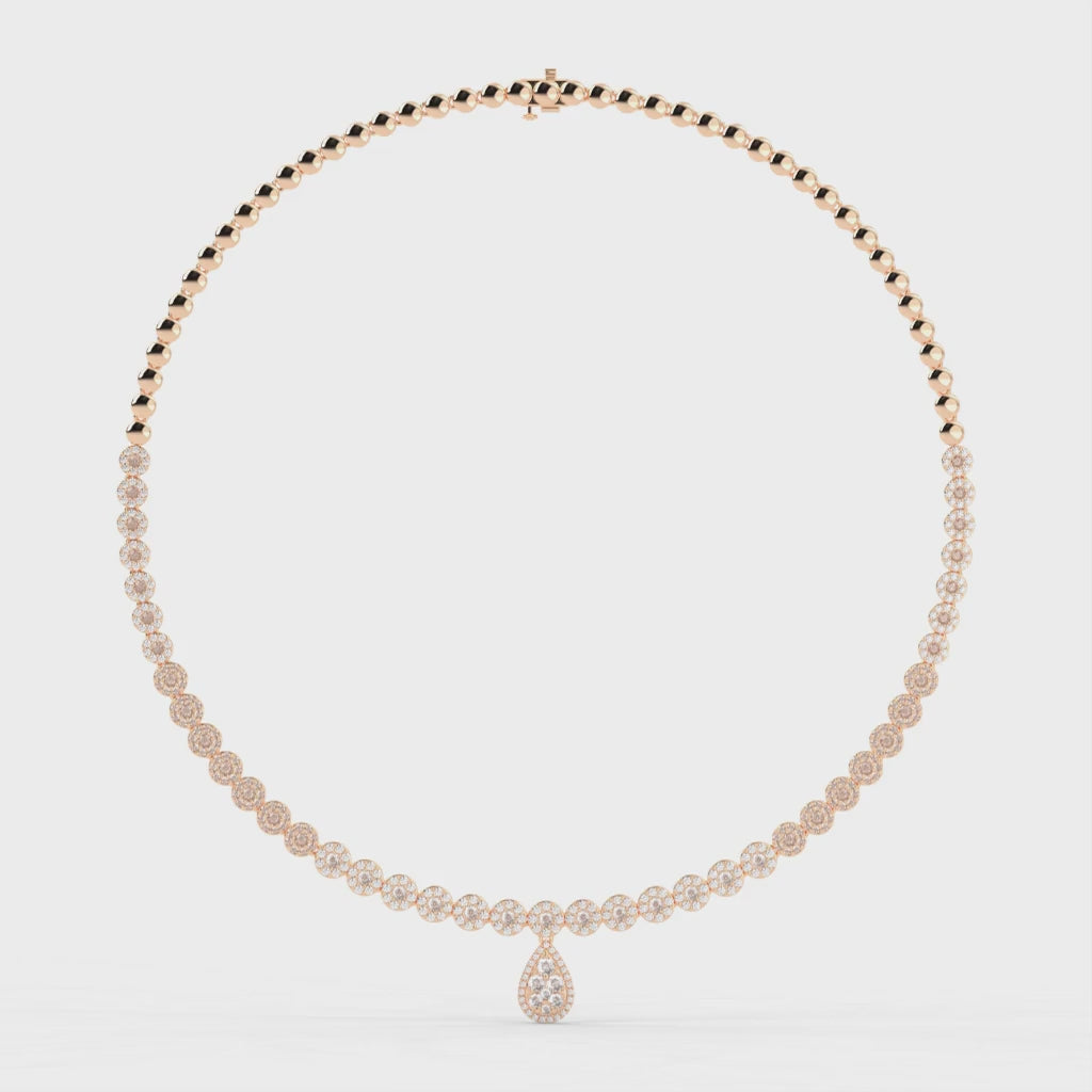 Teardrop Round Cut Lab Grown Diamond Necklace