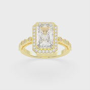 Radiant Cut Halo Lab Grown Diamond Engagement Ring