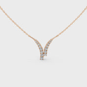 Fancy V shaped Round Cut 1.80 Cttw Lab Grown Diamond Pendant