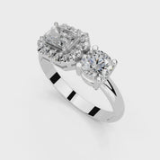 Radiant Cut Two Stone Lab Grown Diamond Engagement Ring