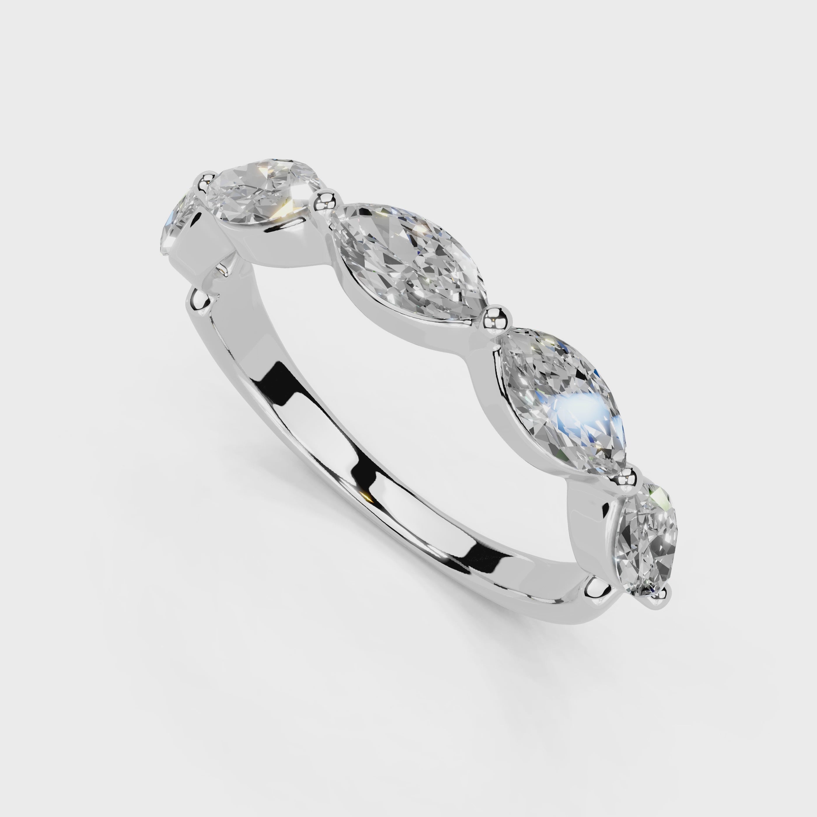 Marquise Cut Lab Grown Diamond Anniversary Band