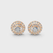 Fancy Halo round cut 2.56 cttw lab grown diamond studs