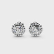 Fancy Halo Round Cut 1.25 Cttw Lab Grown Diamond Studs