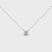 Princess Cut Lab Grown Diamond Solitaire Pendant