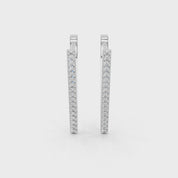 V style Hoop 1.12 cttw Lab Grown Diamond Earrings