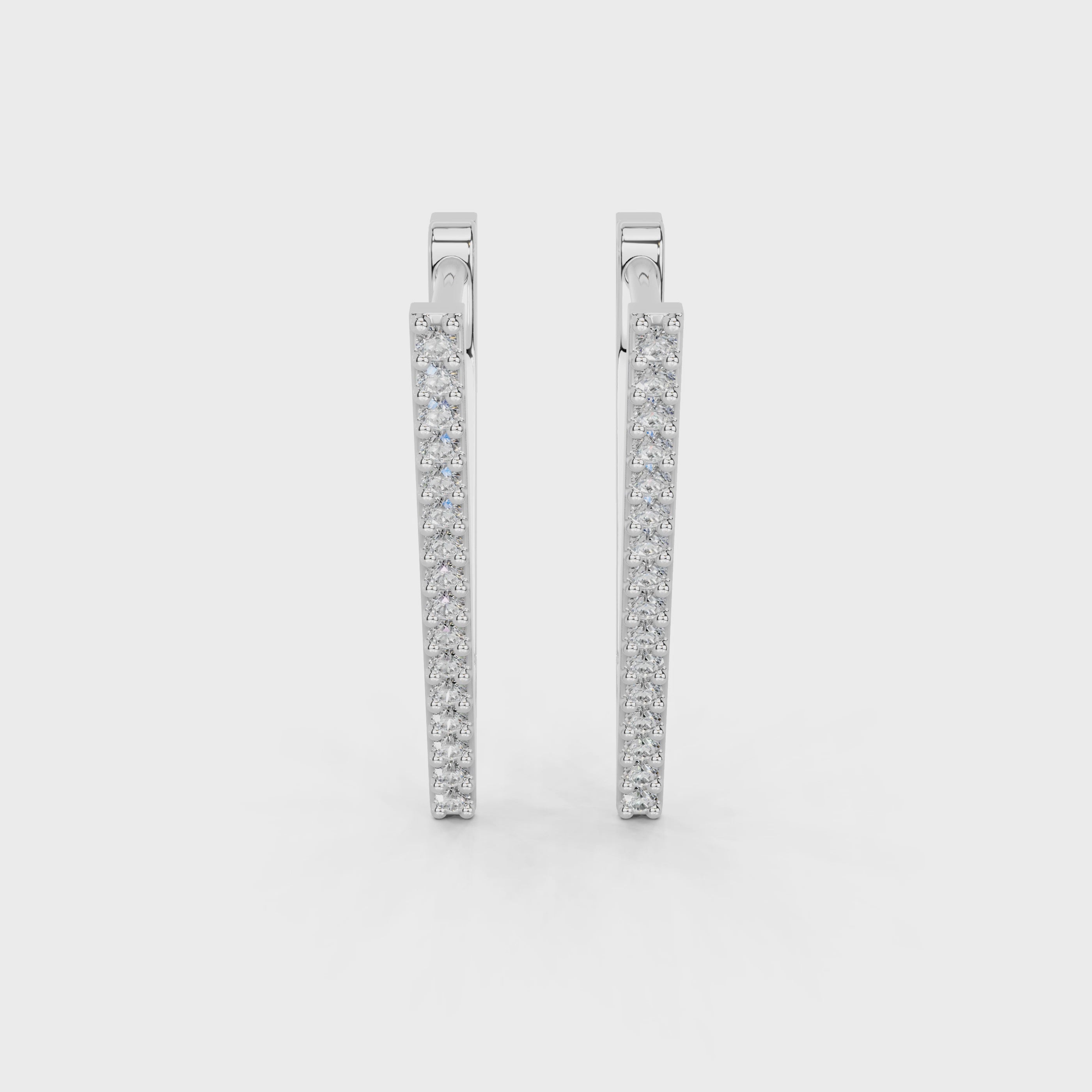 V style Hoop 1.12 cttw Lab Grown Diamond Earrings