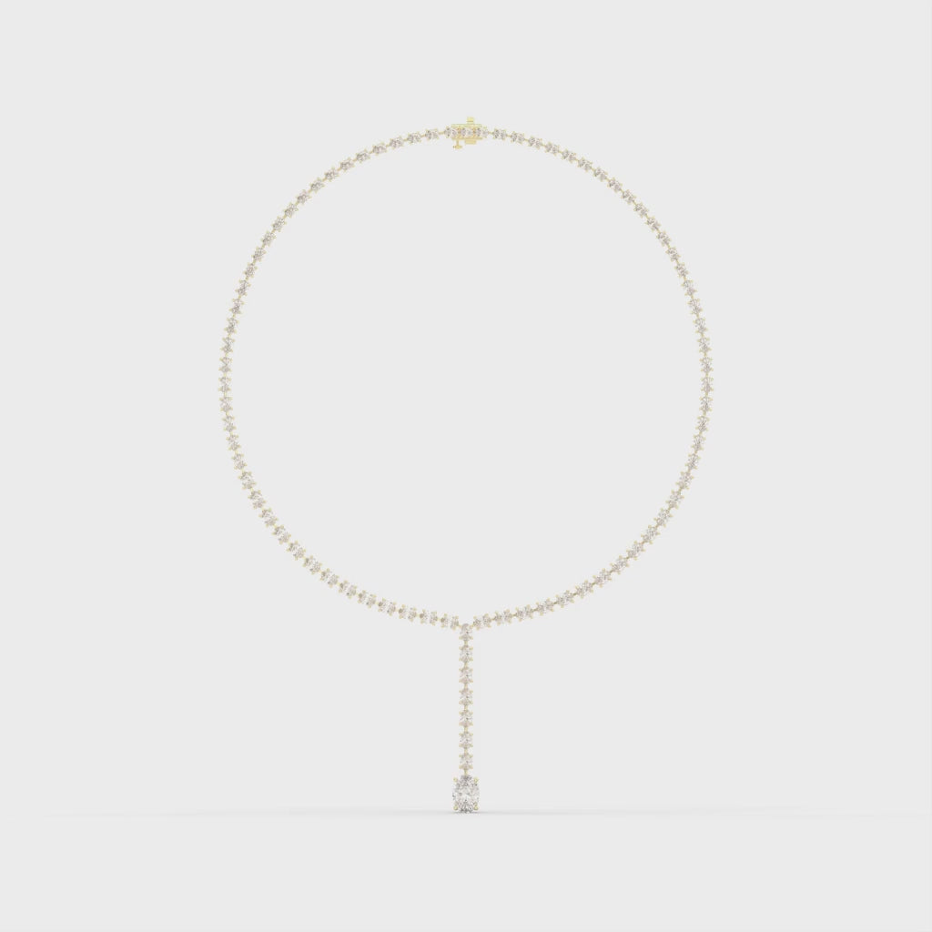 Oval Cut Lab Grown Diamond Tennis Necklace