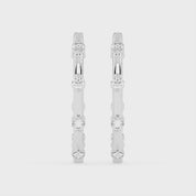 Hoop round Cut 0.72 Cttw Lab Grown Diamond Earrings