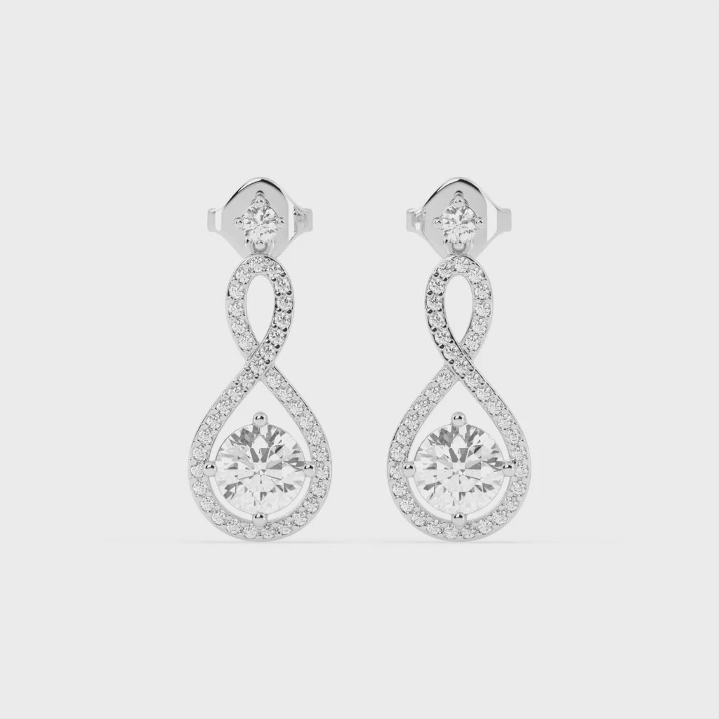 Fancy Teardrop round cut 2.2 Cttw Lab Grown Diamond Earrings