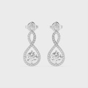 Fancy Teardrop round cut 2.2 Cttw Lab Grown Diamond Earrings