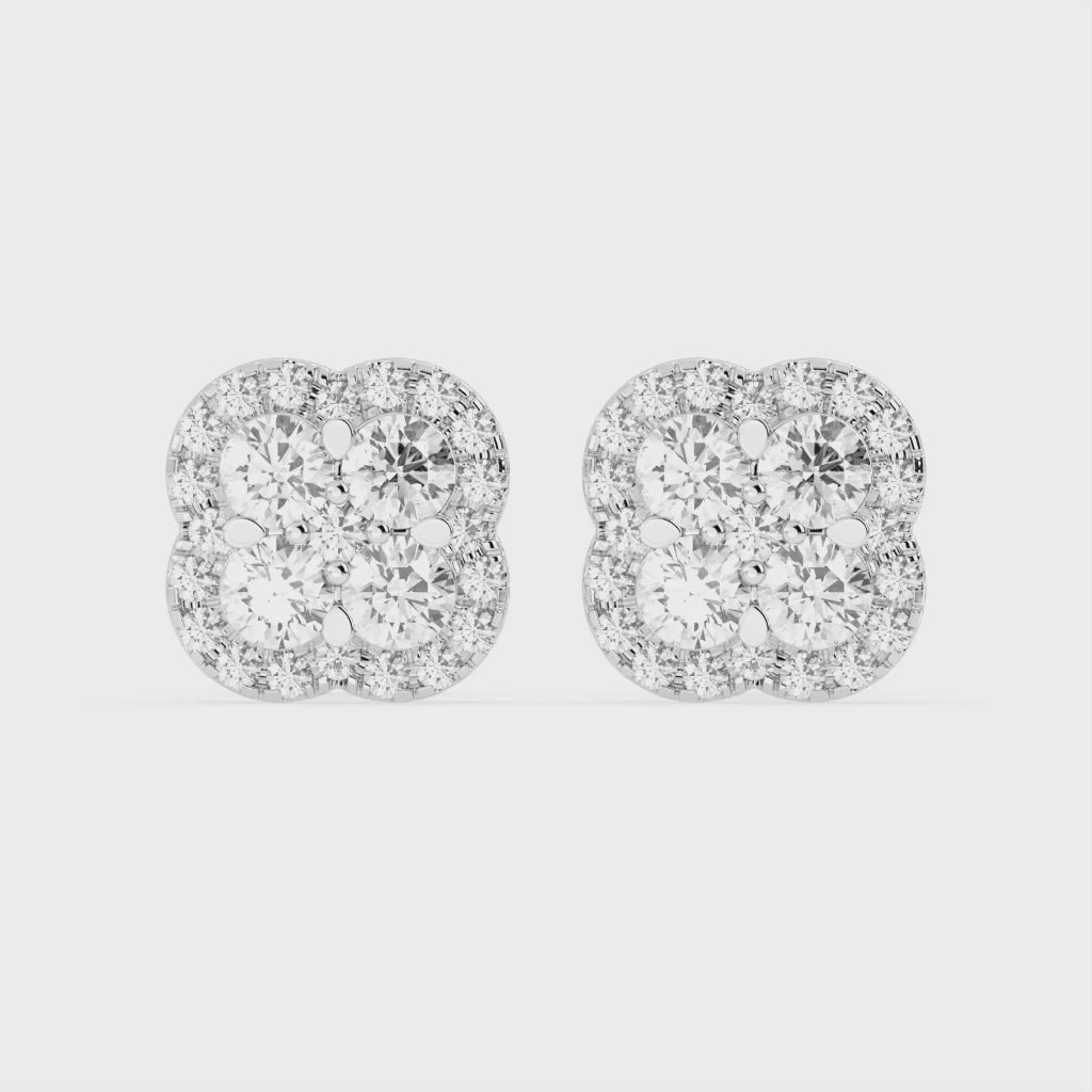 Floral Cluster round cut 1.24 Cttw Lab Grown Diamond Studs