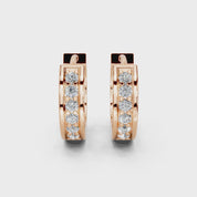 Huggies with round diamonds 0.14 cttw lab grown diamond earrings