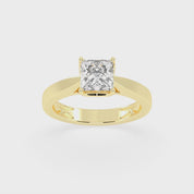 Princess Cut Petal-shaped Solitaire Lab Grown Diamond Engagement Ring (3.5 mm width)