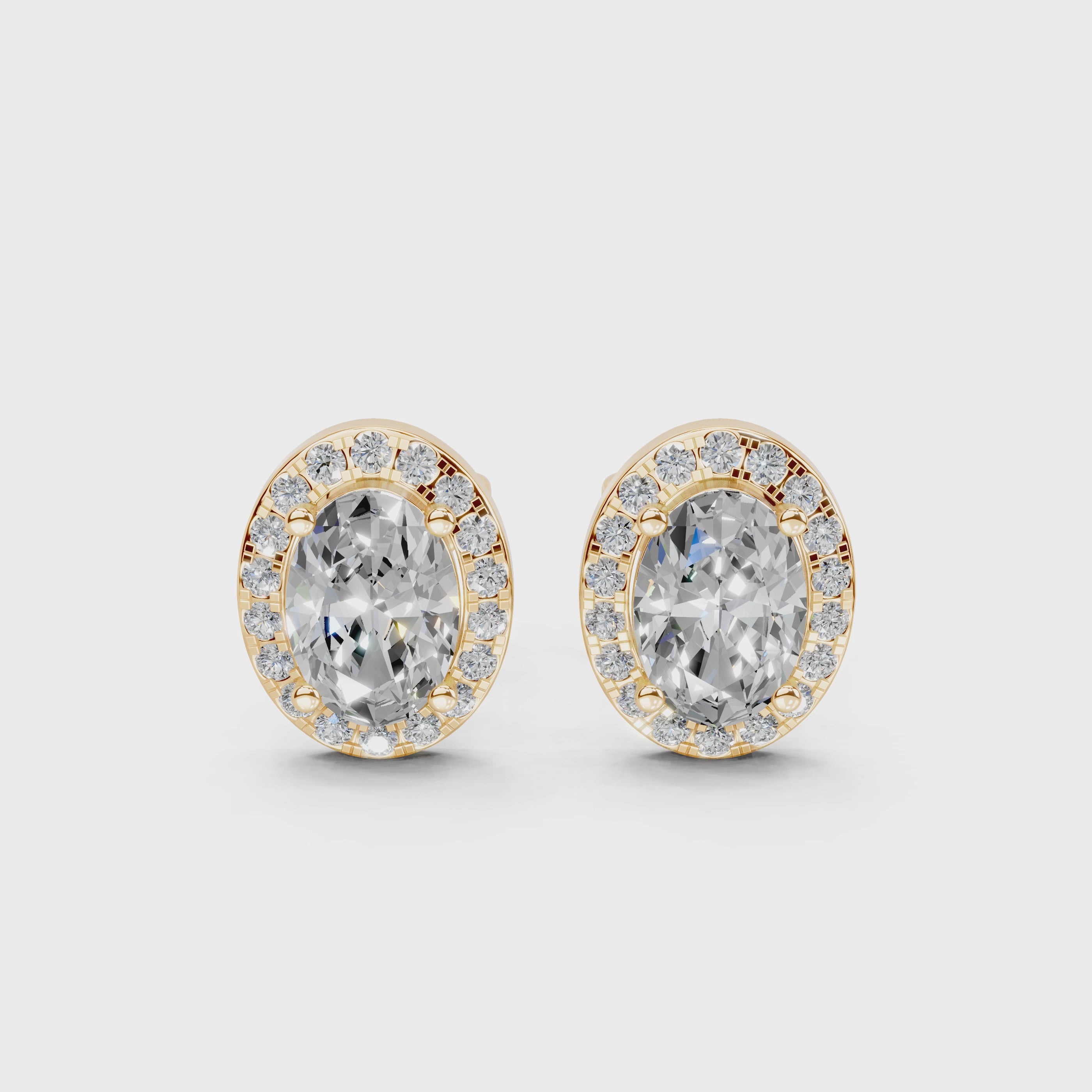 Halo Oval Cut 2.48  Cttw Lab Grown Diamond Studs