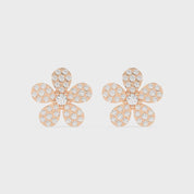 Flower Style round cut 1.38 Cttw Round Lab Grown Diamond Studs