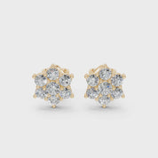 Flower cluster round 4.32 cttw lab grown diamond studs