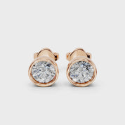 Bezel set round cut Lab Grown Diamond Studs