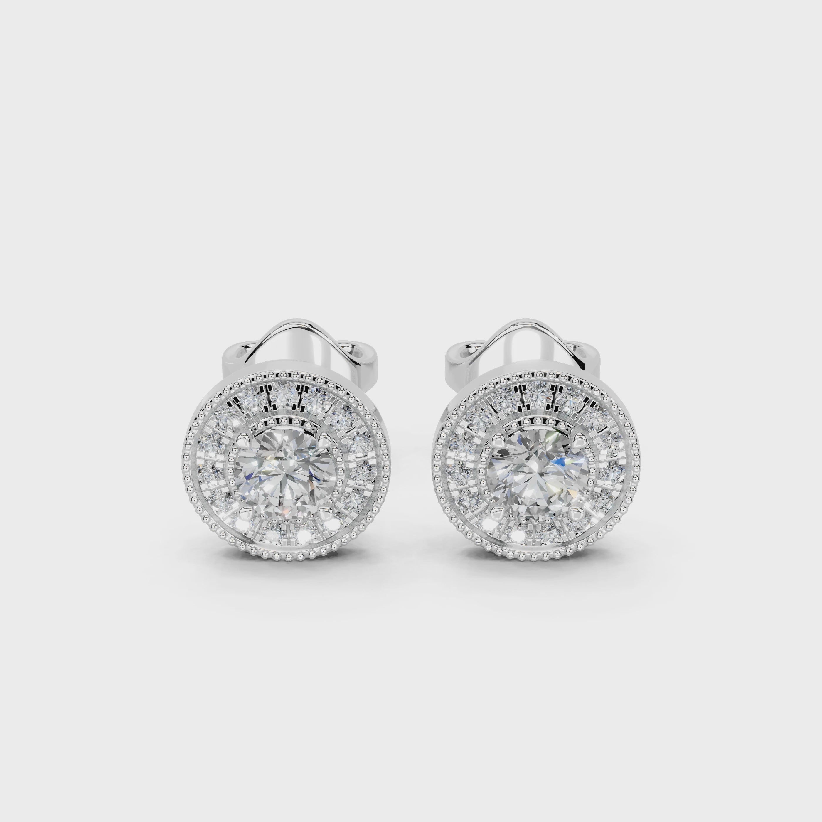 Halo Round 0.68 Cttw Lab Grown Diamond Studs