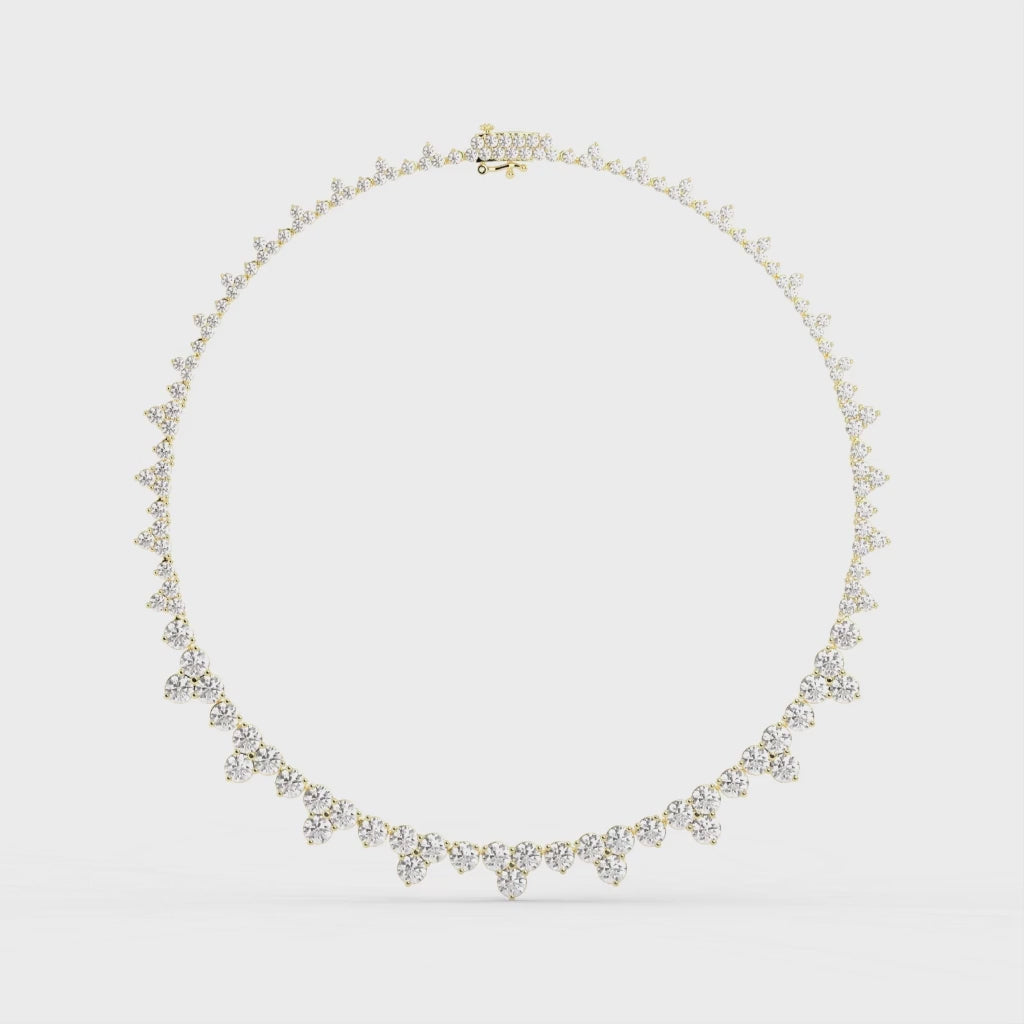 Fancy Round Cut Lab Grown Diamond Tennis Necklace