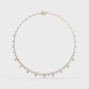 Fancy Round Cut Lab Grown Diamond Tennis Necklace