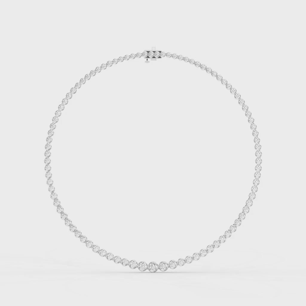 Round Cut Lab Grown Diamond Tennis Necklace