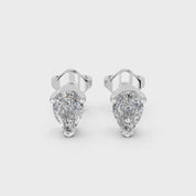 Three Prong Pear cut 1.2 Cttw Lab Grown Diamond Studs