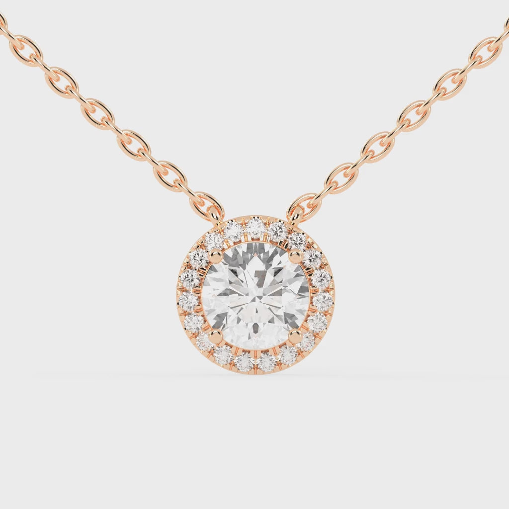 Fancy Halo Round Cut 2.38 Cttw Lab Grown Diamond Pendant