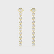 Long Drop Round Cut 2.02 Cttw Lab Grown Diamond Earrings