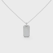 Round Cut 1.39 Cttw Dog Tag Lab Grown Diamond Pendant