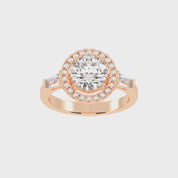 Round Cut Halo Lab Grown Diamond Engagement Ring