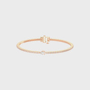 Pear and Round Cut Lab Grown Diamond Tennis Bracelet