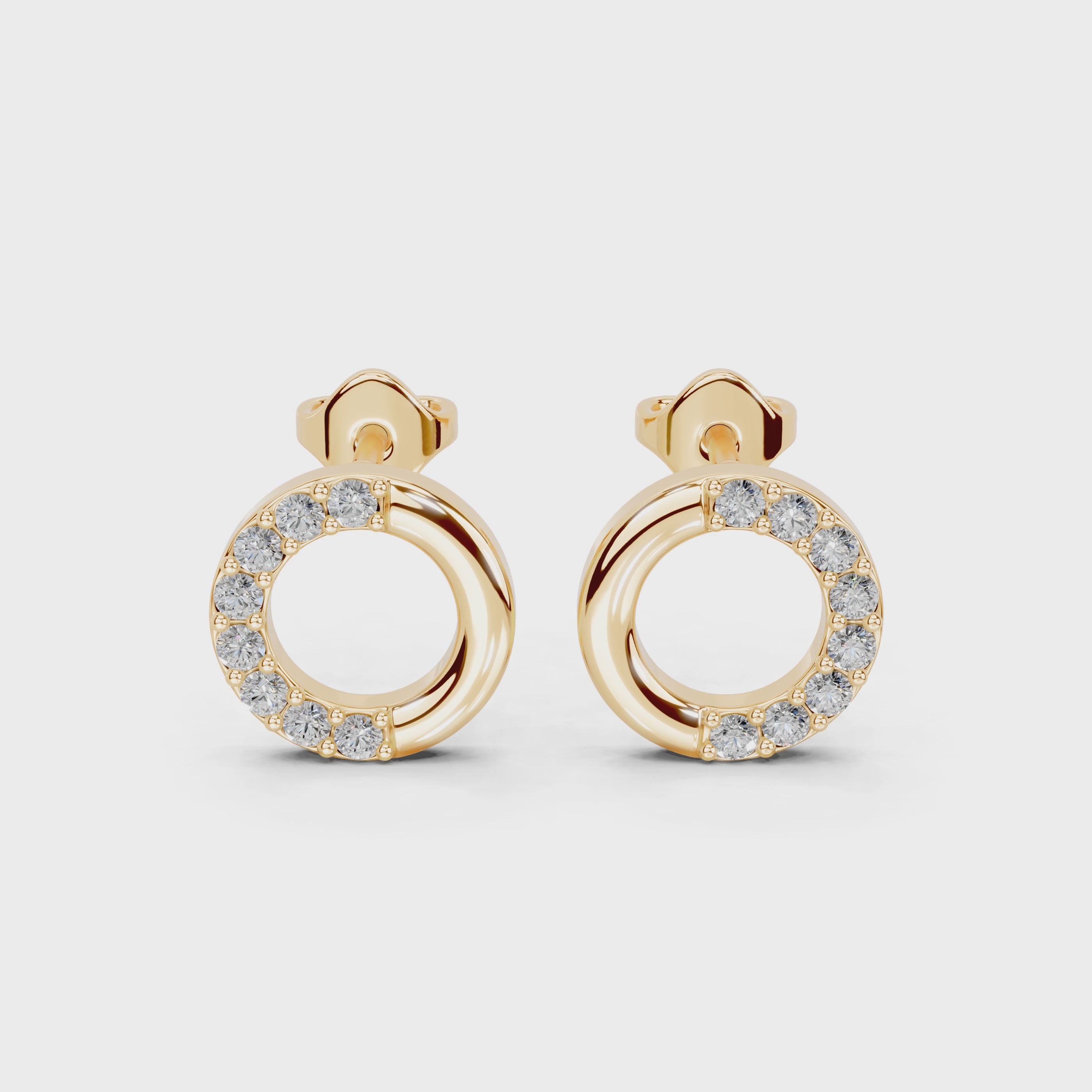 Open Circle pave Round Cut 0.29 Cttw Lab Grown Diamond Earrings