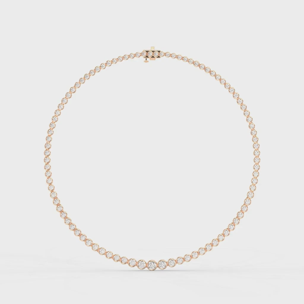 Round Cut Lab Grown Diamond Tennis Necklace