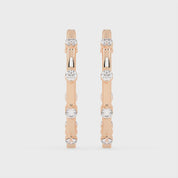 Hoop round Cut 0.72 Cttw Lab Grown Diamond Earrings