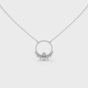 Fancy Open Circle Round Cut 1.48 Cttw Lab Grown Diamond Pendant