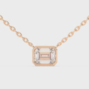 Bezel Set Emerald Cut 2.5 Cttw Lab Grown Diamond Pendant