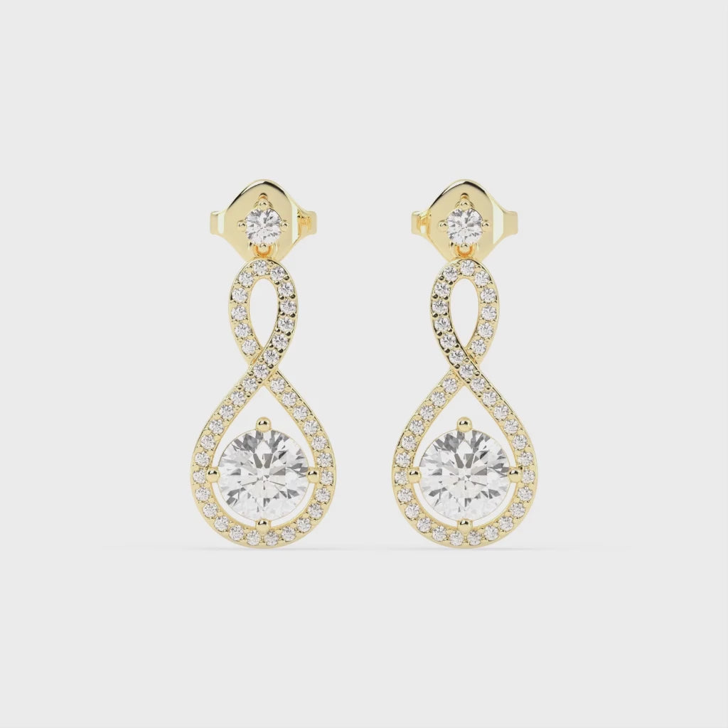 Fancy Teardrop round cut 2.2 Cttw Lab Grown Diamond Earrings