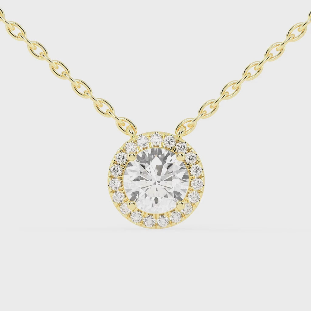 Fancy Halo Round Cut 2.38 Cttw Lab Grown Diamond Pendant