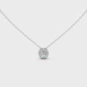 Fancy Halo Round Cut 2.38 Cttw Lab Grown Diamond Pendant