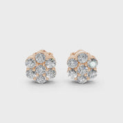 Flower cluster round 2.14 cttw lab grown diamond studs