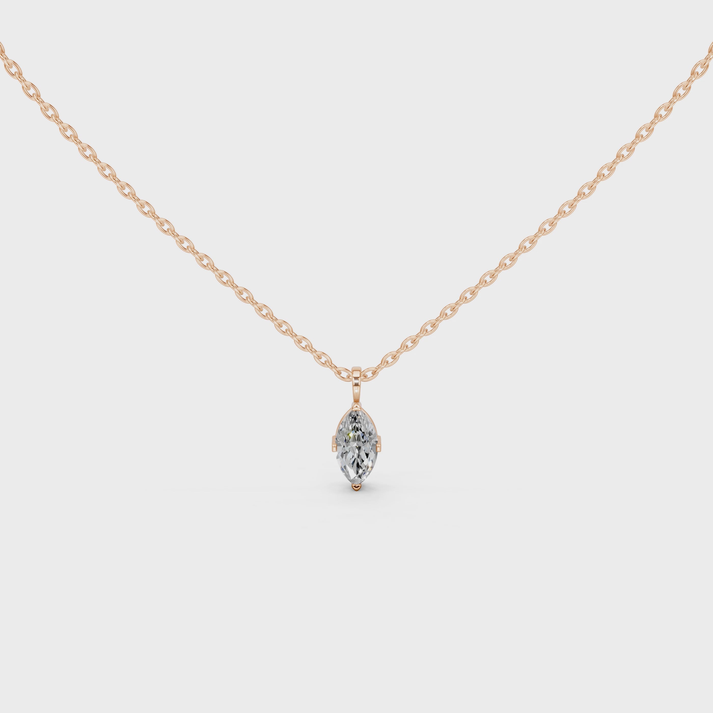 Solitaire Marquise cut 1.75 Cttw Lab Grown Diamond Pendant