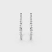 Fancy Hoop Round Cut 0.37 cttw Lab Grown Diamond Earrings