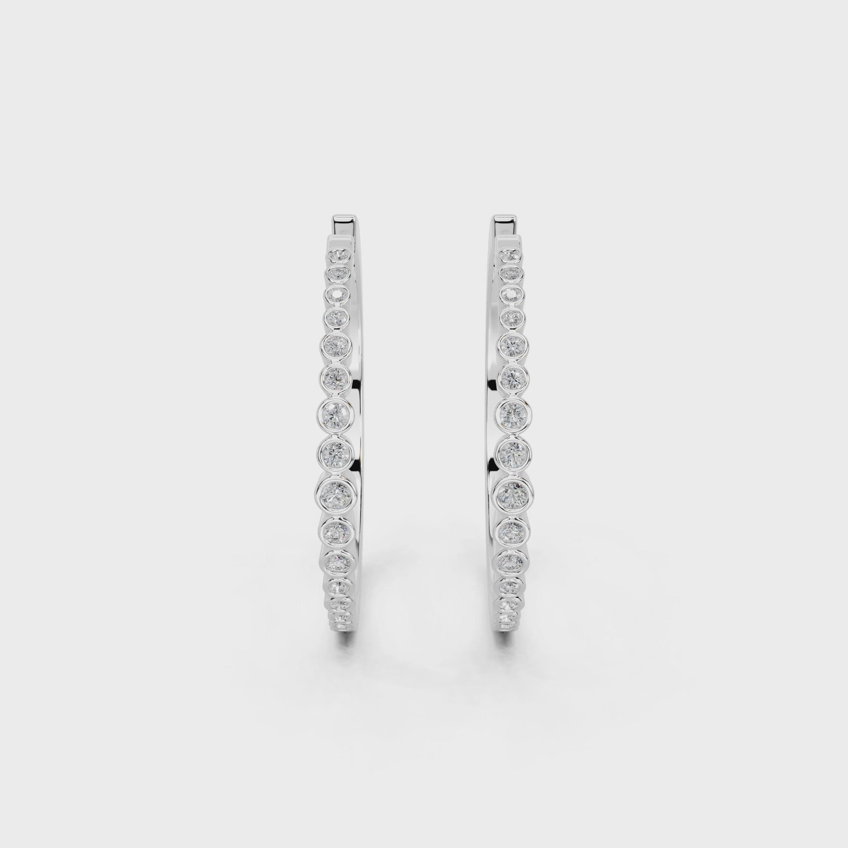 Fancy Hoop Round Cut 0.37 cttw Lab Grown Diamond Earrings