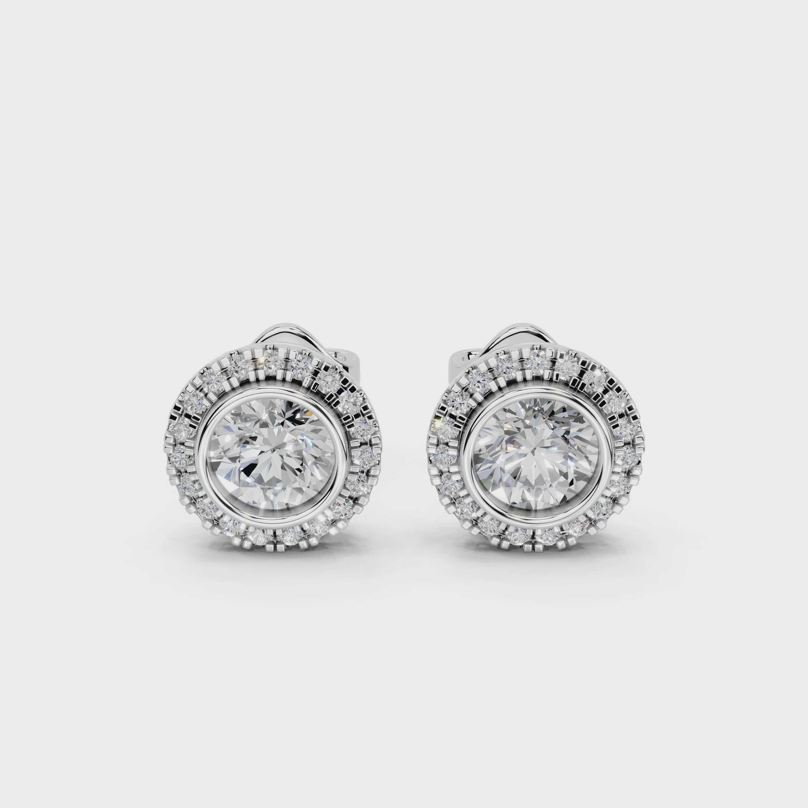 Fancy Halo round 1.19 cttw lab grown diamond studs