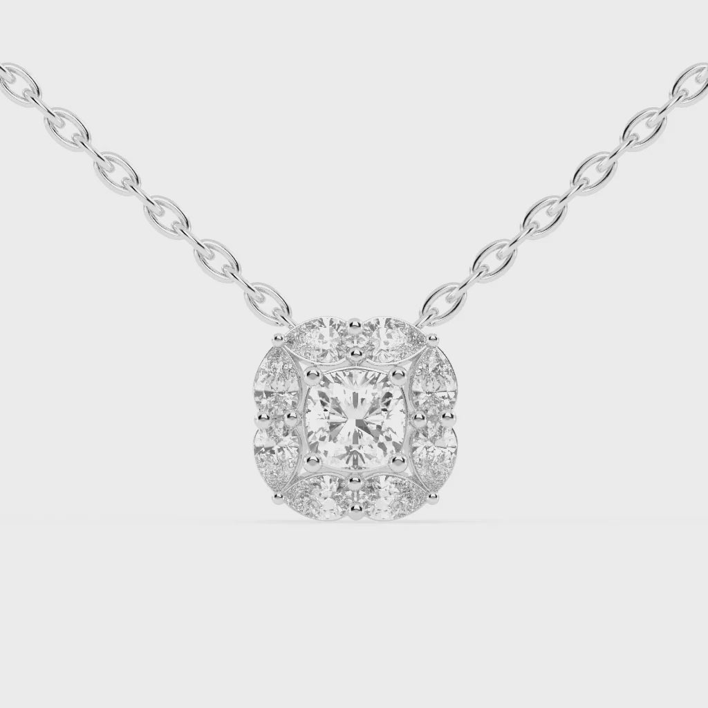 Square Cushion and Pear Cut 1.63 Cttw Lab Grown Diamond Pendant