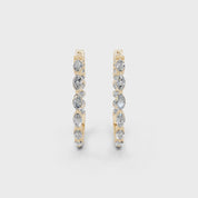 Hoop With Marquise and Round Diamonds 1.28 Cttw Lab Grown Diamond Studs